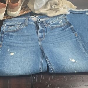 Studio Blue Distressed Straight Leg Jeans